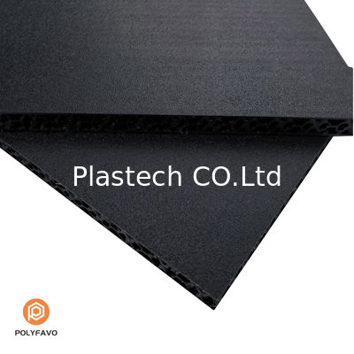 Tabla de panal de abejas de PP negro de 10 mm de textura áspera para caja de vuelo