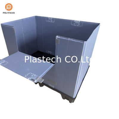 Contenedor de plástico de manga para granel, palé plegable, caja de cubierta de manga con tapa