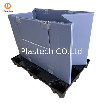 Contenedor de plástico de manga para granel, palé plegable, caja de cubierta de manga con tapa