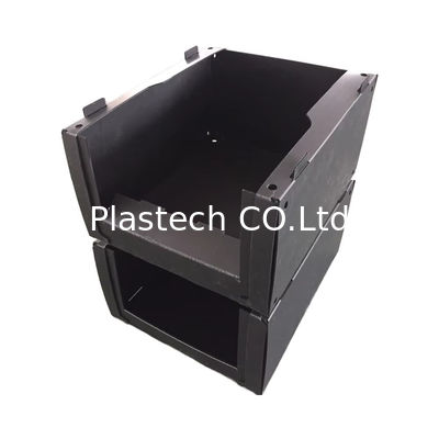 Caja de almacenamiento de tamaño personalizado, apilable, con contenedores de selección de plástico para almacén, letrero para una fácil identificación
