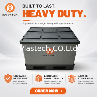 Caja de palets plegable de PP para panal de miel de 1200x800 mm Logotipo personalizado plegable OEM Contenedor retornable