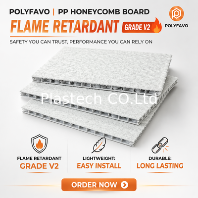 Láminas de protección de suelo de plástico de polipropileno ignífugo de grado V2 de 5 mm y 1600 g/m² con estructura de panal