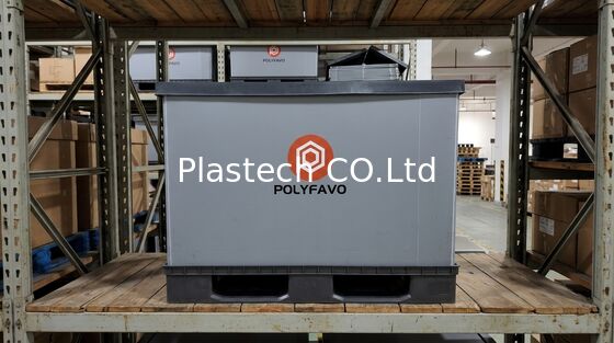 1200x800mm Contenedor de almacenamiento Cajas de envío Embalaje de plástico Caja de manga de paletas Caja de rodaje plegable