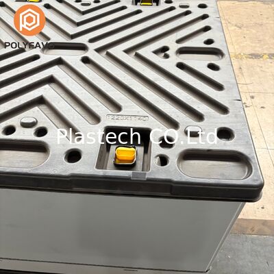 Capacidad de carga 500 kg Cajas de envío 1220 * 1140 * 900 mm Contenedor de almacenamiento de plástico Caja con panel de nido de abeja de PP
