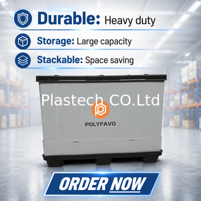 Caja de manga de paleta de plástico de panal plegable para la industria automotriz, caja de manga de paleta de plástico barata