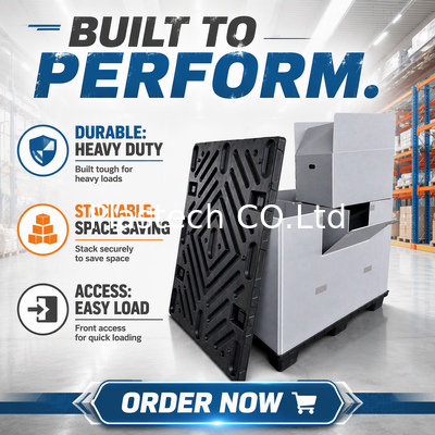 Cajas de almacenamiento de plástico Contenedor de almacenamiento de plástico personalizable Caja de pallet con manga