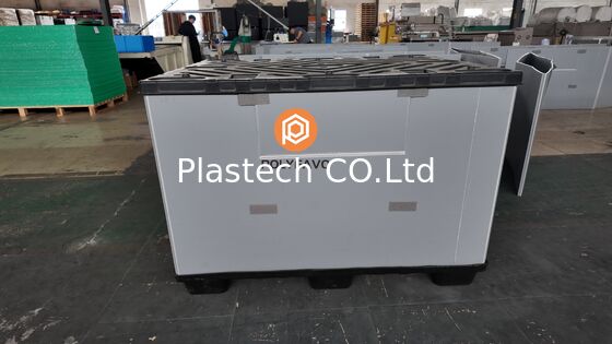 Cajas de almacenamiento de plástico Contenedor de almacenamiento de plástico personalizable Caja de pallet con manga