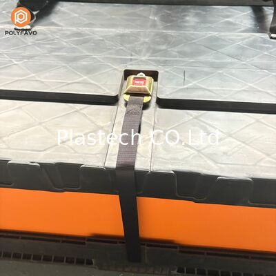 Caja plegable para almacenamiento y transporte, Caja de paleta plegable resistente apilable, Contenedor a granel con tapa y base de plástico
