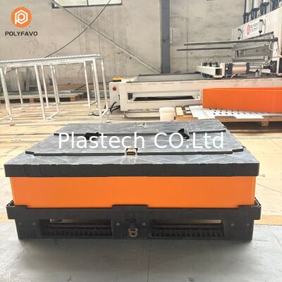Caja plegable para almacenamiento y transporte, Caja de paleta plegable resistente apilable, Contenedor a granel con tapa y base de plástico