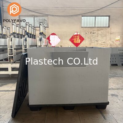 Contenedor de paletas de plástico caja plegable, cajas plegables reutilizables para ciclos de almacenamiento, logotipo a color personalizado Imprimir 500kg