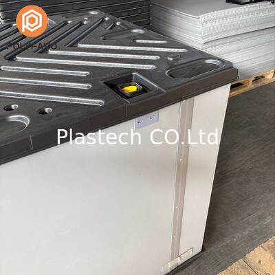 Caja de Coaming Tipo C de Dos Piezas, Caja de Manga Plegable con Forro de Espuma EVA, Caja a Granel Retornable con Base de Paleta de Plástico