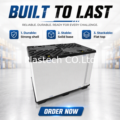Caja de Coaming Tipo C de Dos Piezas, Caja de Manga Plegable con Forro de Espuma EVA, Caja a Granel Retornable con Base de Paleta de Plástico